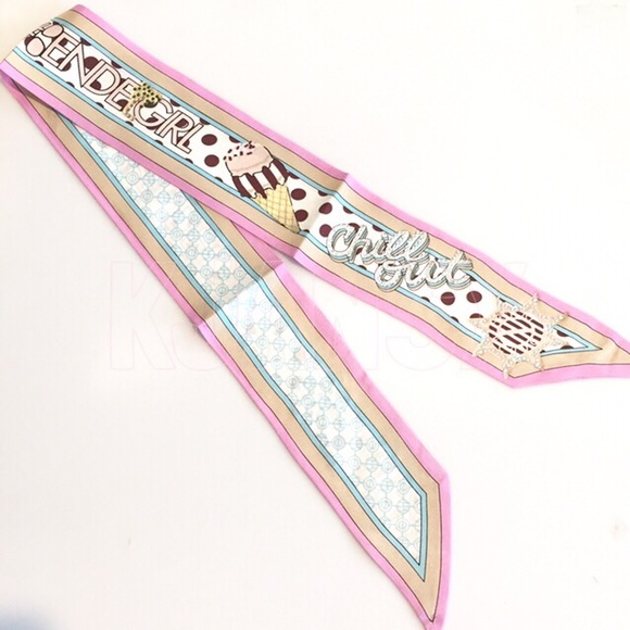 NWOT Henri Bendel Ice Cream Summer Twilly Scarf - Picture 3 of 4